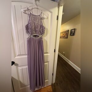 Lavender Sequin Halter Gown